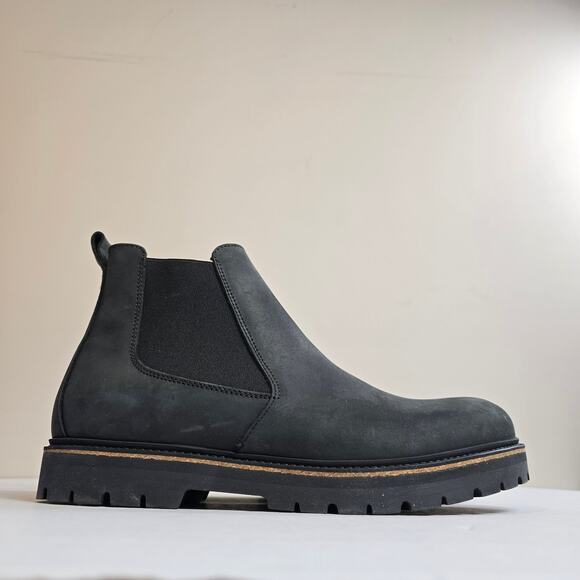 Birkenstock Stallon II Mens Size 13 Black Nubuck Leather Chelsea Boots 1017317 - Picture 1 of 6